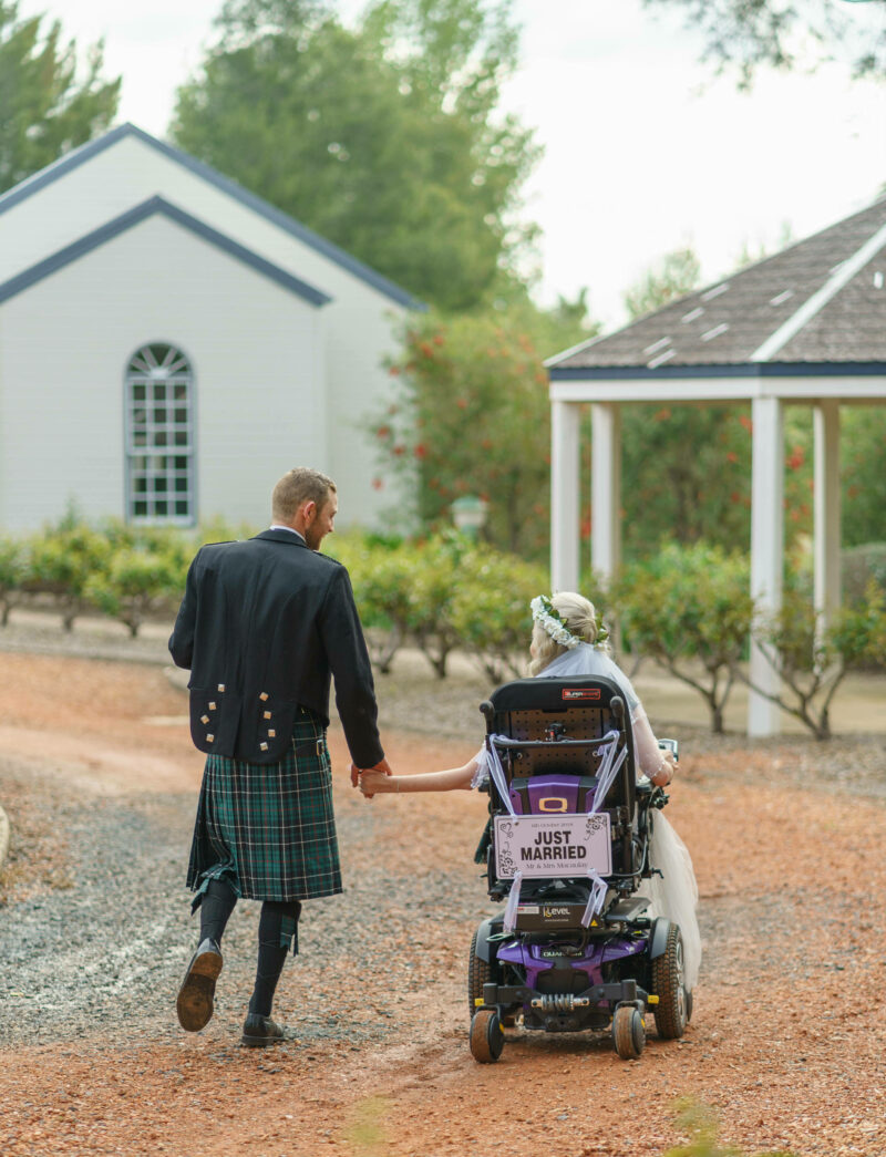 Natalie and Cameron on their wedding day